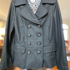 TULLE Black Wool Blend Pea Coat- NEW WITH TAGS! M